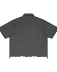 Distressed plaid boxy shirt, view 2