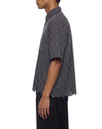 Distressed plaid boxy shirt, view 4
