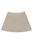 High-Waist Pocketed A-Line Skirt - Light Coffee/White