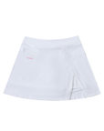 High-Waist Pocketed A-Line Skirt -White/Pink