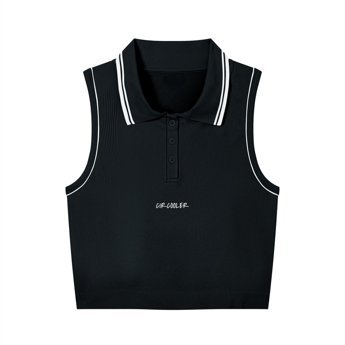 Women's Polo Yoga Tank Top Black/White
