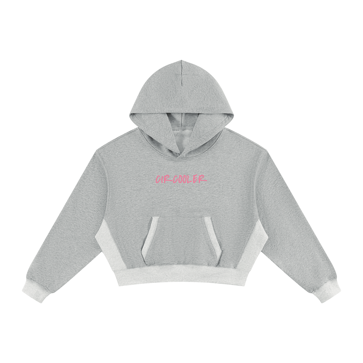 Women’s Colour Block Hoodie - Flower Gray/Pink
