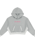 Women’s Colour Block Hoodie - Flower Gray/Pink