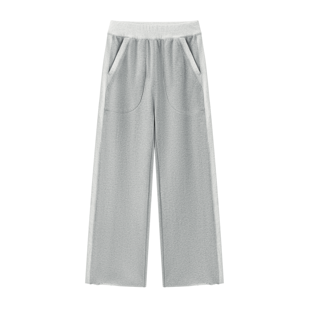 Women's Colour Block Raw Hem Sweatpants - Flower Gray/Pink