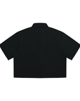 Women’s Crop Short Sleeve Shirt - Black/Pink