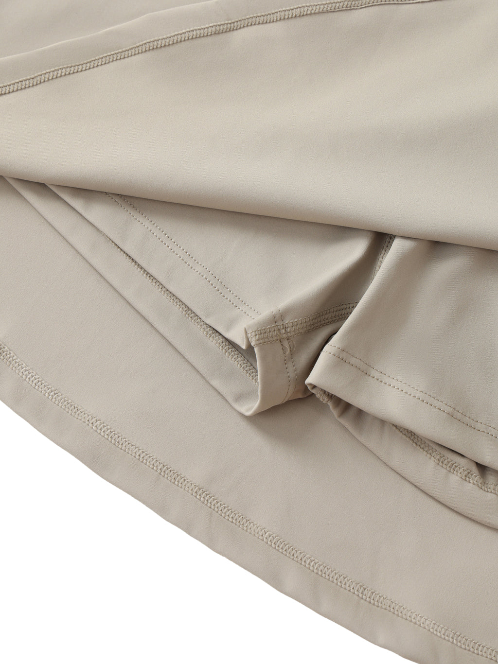 High-waist A-line skirt in light coffee and white, alternate view