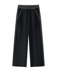Women's Colour Block Raw Hem Sweatpants - Black/Pink