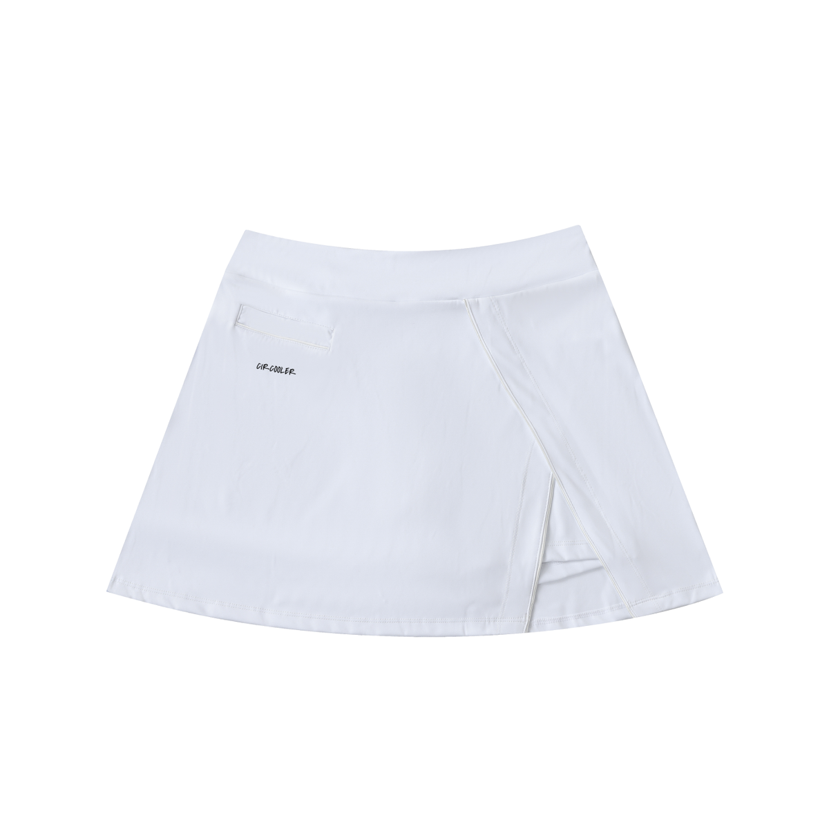 High-Waist Pocketed A-Line Skirt - Black/White