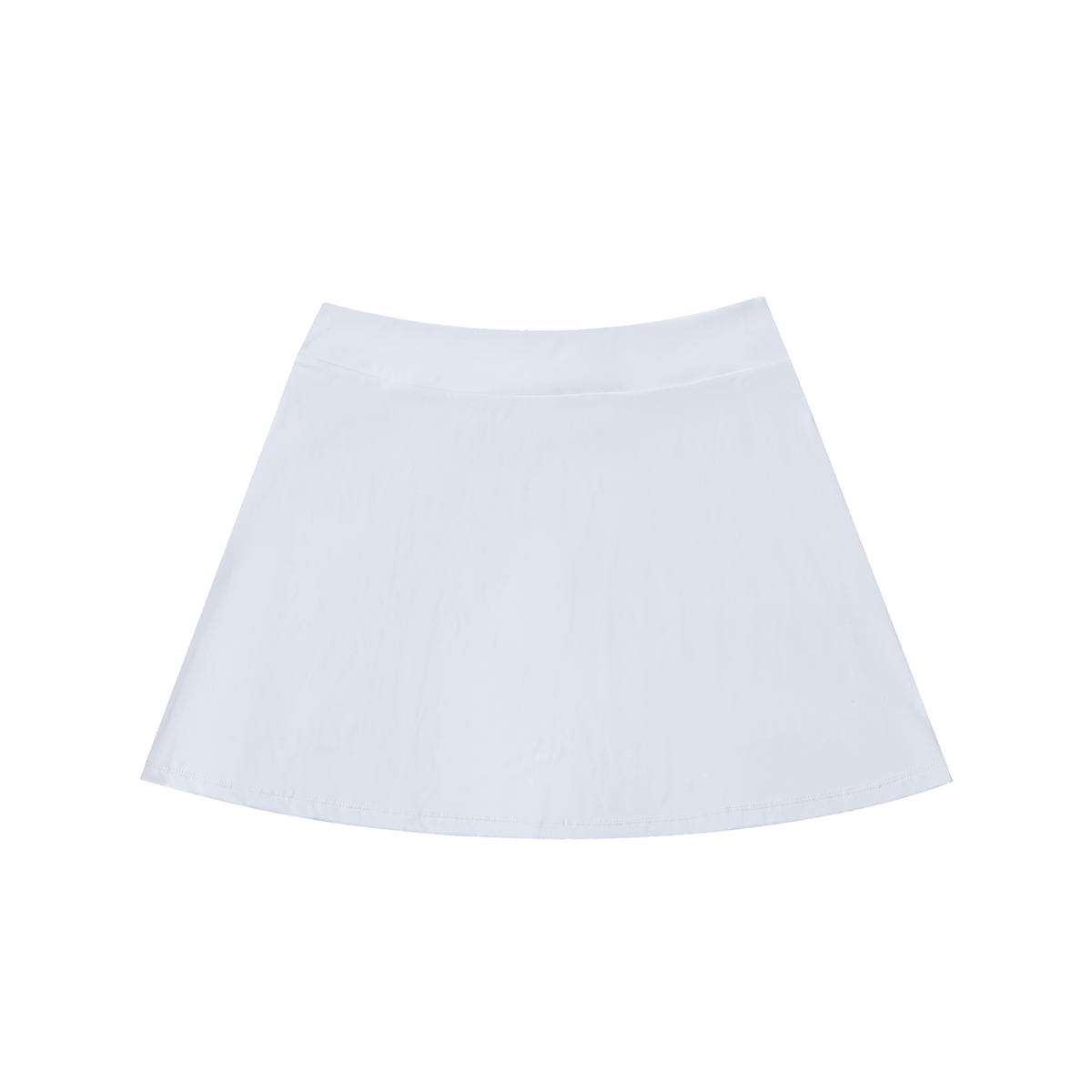 High-Waist Pocketed A-Line Skirt -White/Pink
