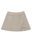 High-Waist Pocketed A-Line Skirt - Light Coffee/White