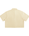 Women’s Crop Short Sleeve Shirt - Apricot/Pink